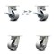 Service Caster 4 Inch Kingpinless Semi Steel Wheel Caster Swivel Locks 2 Brakes SCC, 4PK SCC-KP30S420-SSR-SLB-BSL-2-BSL-2 - alternate 1